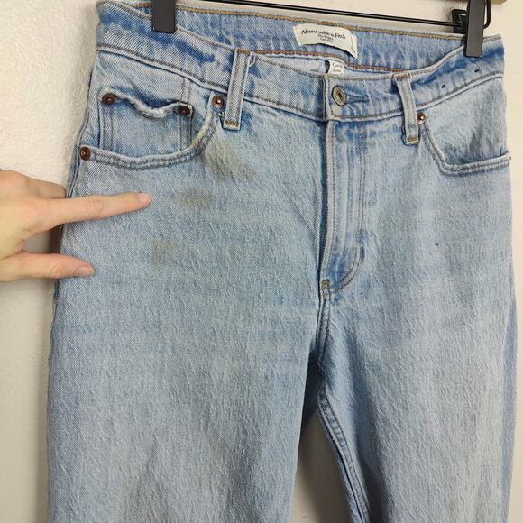 Abercrombie & Fitch‎ The Baggy Low Rise Jeans Womens 25 0R Light Wash Y2K 90s - Picture 2 of 9